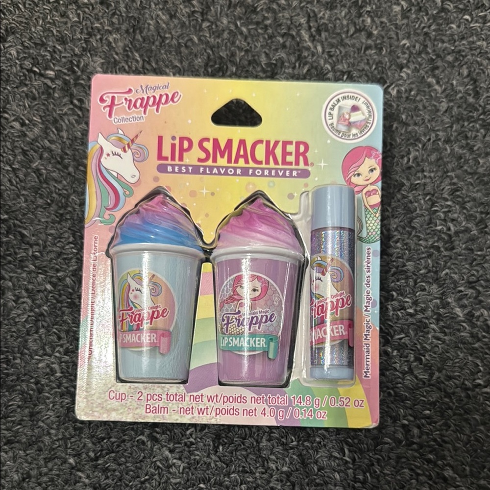 Lip Smacker Beverage Frappe Cup + Lip Balm - Unicorn/Mermaid - 3pk